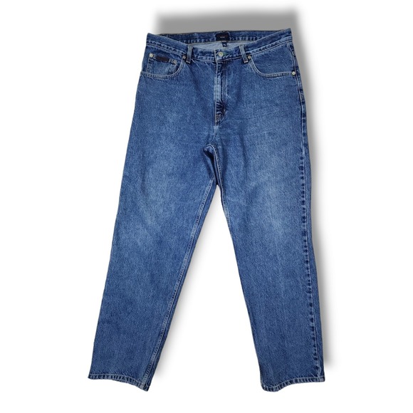Tommy Hilfiger 00's Y2K Straight Leg Blue Denim Jeans Men's 38x32 Measure 36x32 - Picture 1 of 14